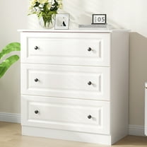 3 Drawer Dresser for Bedroom, White Storage Chest for Home Office & Kids Room, Space Saving Furniture with Smooth Gliding Drawers, Modern Narrow Organizer