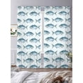 thumbnail image 4 of Ocean Fishes Sheer Curtains 84 Inches Long 2 Panels Set, Window Sheer Curtains for Living Room/Bedroom, Summer Watercolor Coastal Marine Animals Light Filtering Rod Pocket Curtain 52''x84''x2, 4 of 8