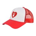 thumbnail image 4 of Playboy Trucker Hat, 5 Panel Mesh Adjustable Snapback Baseball Cap with Curved Brim, Red, One Size, 4 of 5