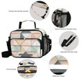 thumbnail image 3 of FORMRS Student Insulated Lunch Bag with Shoulder Strap Reusable Cooler Box for School, Pink Geometric, 3 of 9