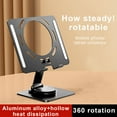 thumbnail image 6 of iPad Stand with 360 Degree Rotatable Adjustable Tablet Holder,Foldable Aluminum Desktop iPad Stand Dock with Anti-Slip Pads Fit for iPad Magnetic Cooler, 6 of 6