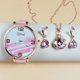 thumbnail image 4 of Mirar Juego de regalo de 4 piezas para mujer, collar, pendientes, caja de reloj para mujer, juego de regalo de joyería para mujeres y niñas 1 1, 4 of 5