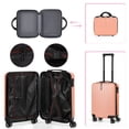 thumbnail image 2 of OYEAL 2 Piece Luggage, Luggage Sets 14in + 20in with ABS Hardside, Lightweight Suitcase Set of 2 with 360° Mute Spinner Wheels, Rose Golden, 2 of 9