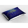 thumbnail image 2 of Ambesonne Detroit Pillow Sham 2 Pack, City Sky View Graphic, 30"x20", Blue and Yellow, 2 of 3