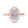 thumbnail image 3 of 14K Gold Emerald Cut Vintage Wedding Ring Simulated CZ Size 7, 3 of 5