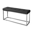 thumbnail image 2 of Black,Bench With Metal Frame With PU Seat Modern bench with a polished steel base., 2 of 2