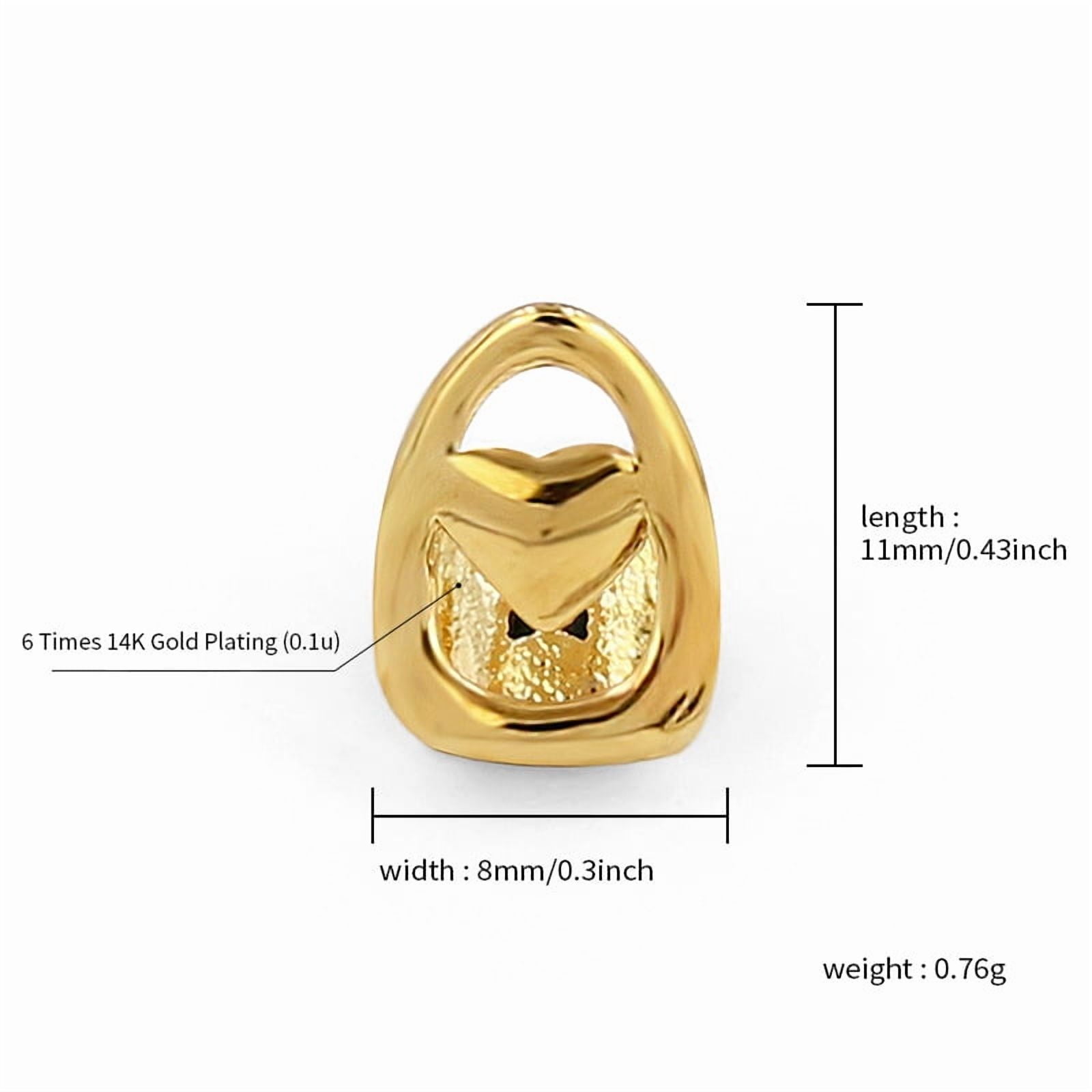 4PCS Gold & Silver Hip Hop Grillz Set, Iced-Out Design with Cubic Zirconia, Removable Party Rapper Teeth Jewelry for Men and Women