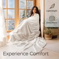 thumbnail image 3 of Flannel Fleece Throw Blankets for Couch or Bed - Plush and Warm 330GSM Lightweight Microfiber Blanket for Home Sofa and Bedroom (Throw 50"x60", White), 3 of 5