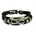 thumbnail image 3 of Infinity Love Symbol Charm Men's Women's Leather Bracelet Bangle Cuff Wristband, 3 of 9