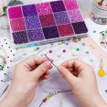 thumbnail image 3 of Cuentas de cristal para hacer joyas, formas facetadas, colores surtidos con caja contenedora, para arte y manualidades DIY, 3 of 5