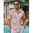 thumbnail image 4 of COOFANDY Men's Casual Henley Shirt Short Sleeve Band Collar Linen Shirt Summer Beach Hippie T-Shirts, 4 of 7