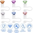 thumbnail image 3 of 6pcs Diamond Straw Topper for Stanley Cup, Reusable Straw Cover for Stanley Cup, 3 of 6