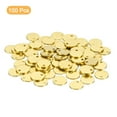 thumbnail image 3 of Unique Bargains 100Pack 10mm Blank Round Solid Brass Tags with Hole Stamping Tag for DIY Projects, 3 of 5