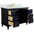 thumbnail image 4 of 49 in. Single Wooden Vanity  Blue with White Carrara Marble Oval Sink, 4 of 14