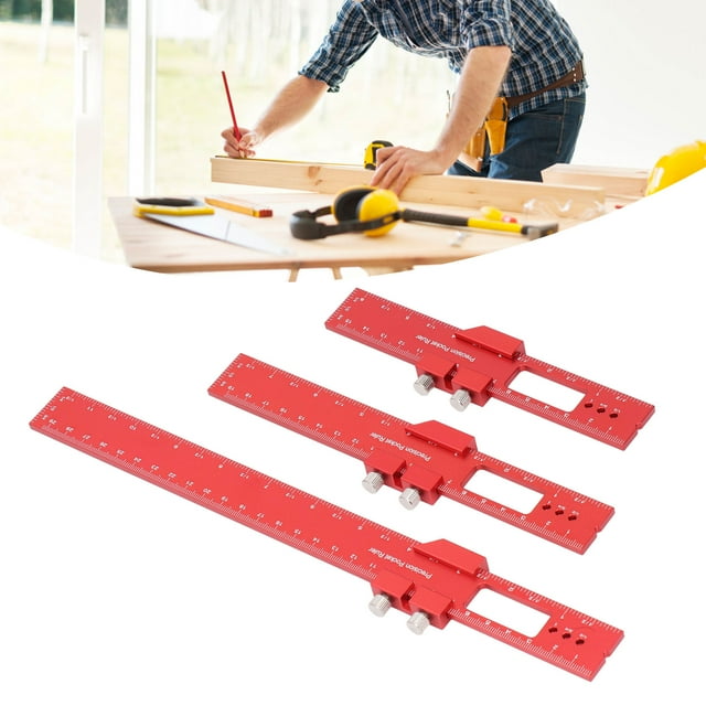 Règle de Poche de Travail du Bois, Alliage d'Aluminium de Règle Coulissante Réglable de 16cm 20cm 30cm pour la Mesure de Localisation de Griffes