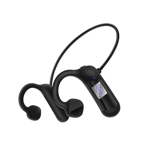 Auriculares de conducción ósea, auriculares inalámbricos digitales con Bluetooth, pantalla Digital LED, bajos 3D para exteriores, auriculares deportivos impermeables