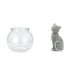 thumbnail image 1 of Estatua de gato transparente para pecera pequeña, figura decorativa de resina coleccionable, adorno de escritorio para acuario, pecera, jarrón, mesa p, 1 of 8
