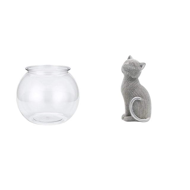 Estatua De Gato Transparente Para Pecera Pequeña, Figura Decorativa De Resina Coleccionable, Adorno De Escritorio Para Acuario, Pecera, Florero, Mesa Para Oficina, Entrada De Casa,