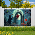 thumbnail image 4 of Gothic Design Halloween Banner Grim Reaper Decoration Spooky Theme Moonlit Backdrop for Horror Parties Haunted Houses Themed Events, 4 of 5