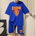 thumbnail image 3 of Nuevo conjunto de verano para hombre con diseño de gofres, camiseta de manga corta y pantalones cortos, conjunto de 2 piezas, ropa deportiva, chándal de moda, conjunto para correr, 3 of 5