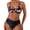 Floral, variant on Women's Twist-Front V-Neck High-Waisted Bikini Set, Gold Accent Straps Cross Wrap Tummy Control Two-Piece Swimsuit, Available in Solid & Floral Prints
