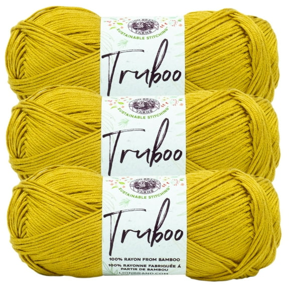 Lion Brand Yarn Truboo Goldenrod Yarn 3 Pack