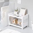 thumbnail image 1 of Storage Shelf Double Tiers Multi-Function Plastic Cosmetic Sundries Organizer for Home, 1 of 9