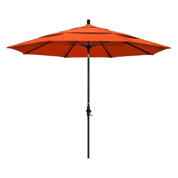 California Umbrella 11 ft. Fiberglass Double Vent Sunbrella Tilt Market Umbrella