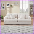 thumbnail image 5 of Cozy Teddy Fleece 71.7-Inch 3-Seater Sofa Bed with 2 Throw Pillows for Living Room Bedroom, 5 of 10
