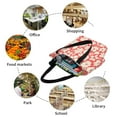 thumbnail image 6 of Kll Tote Bag For Women Beige Flowers Print Shopping Grocery Reusable Bags For Office School Shopping Travel, 6 of 7