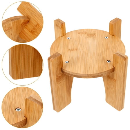 FRCOLOR  Beverage Dispenser Stand Bamboo Drink Base Tanks Round Water Jug Holder