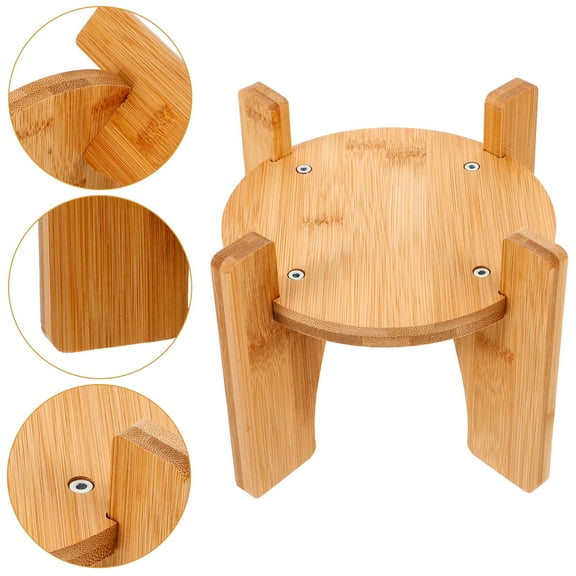 FRCOLOR  Beverage Dispenser Stand Bamboo Drink Base Tanks Round Water Jug Holder