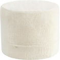thumbnail image 5 of Round Stuffed Pouf Ottoman, Plush Poufs with Foam Chunk Filling, Foot Rest Stool for Living Room, Cream, 5 of 5