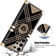 thumbnail image 5 of for Samsung Galaxy S24 Ultra (Not S24) Case for Women, Rivet Metal Corner Design Phone Cover Case with Bling Diamond Ring Kickstand for Samsung Galaxy S24 Ultra 6.8" BF-Black, 5 of 9