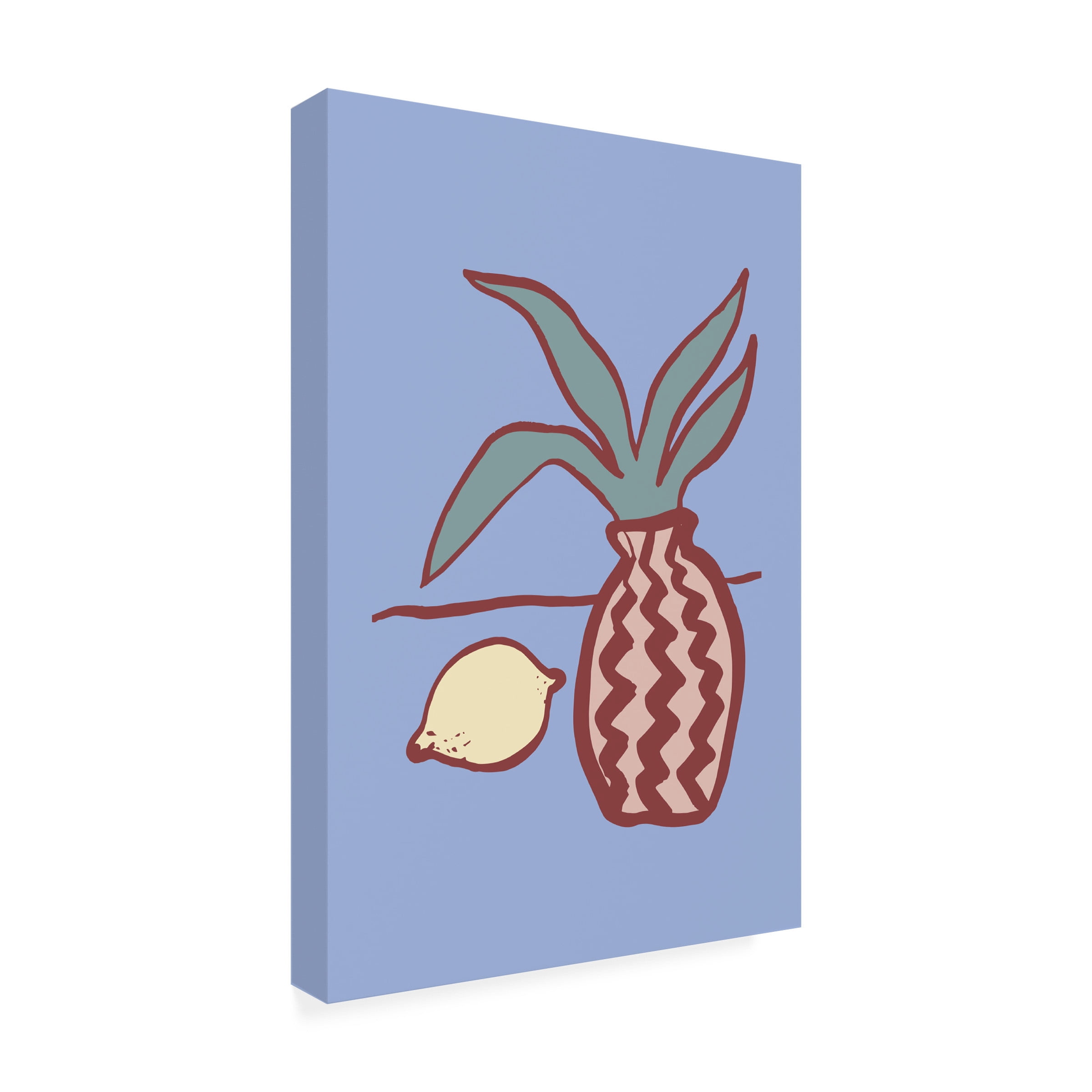 Canvas Wall Art - Pictufy Studio 'Blue Lemon' Wall Art for Living Room, Bedroom, or Office DÃ©cor by Trademark Fine Art - 16 x 24 Inches
