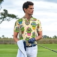 thumbnail image 3 of Rateoe Cute Cartoon Cactus Pattern Men's Short Sleeve Polo Shirts, Golf Polo Shirts Short Sleeve Performance Moisture Wicking Dry-Small, 3 of 6