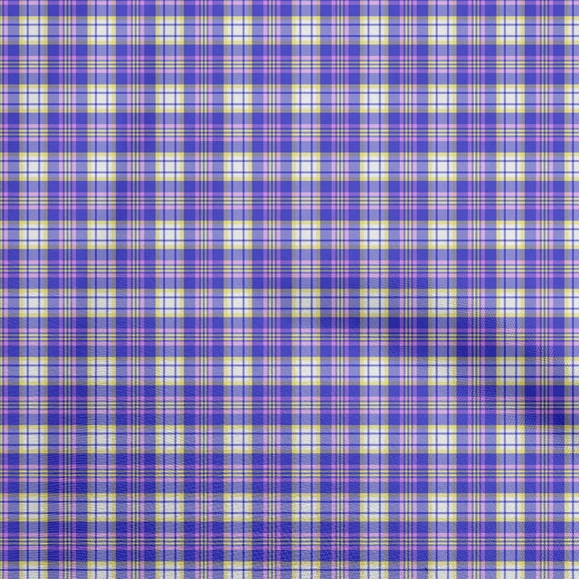 oneOone Cotton Silk Lapis Blue Fabric Check Craft Projects Decor Fabric Printed By The Yard 42 Inch Wide