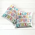 thumbnail image 6 of Ambesonne Alphabet Throw Pillow Cover 2 Pack, Basic Colorful Letters, 20", White Multicolor, 6 of 7