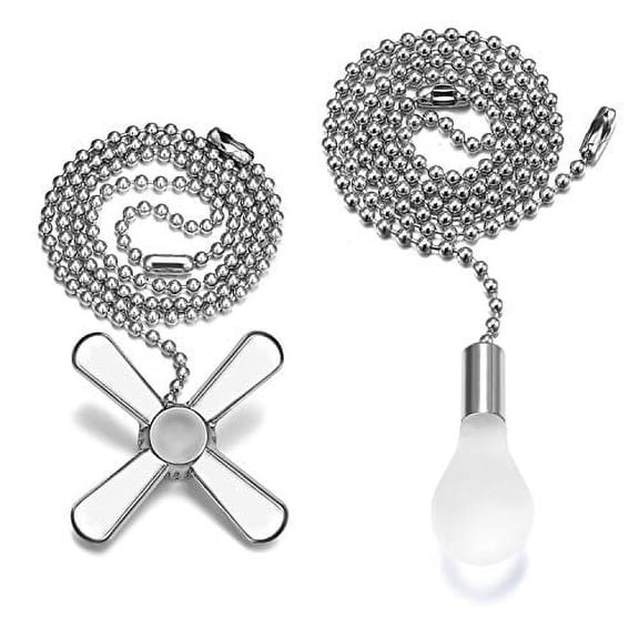 Ceiling Fan Pull Chain,24-inch Extra Long Extension Cord - Silver