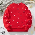 thumbnail image 6 of CLOISE Youth Sweatshirt Boys Girls Red Long Sleeve Crew Neck Tops Polka Dot Cotton Casual Fashion Fall Winter Clothes Red 3-8T, 6 of 6