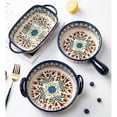 thumbnail image 5 of Double Ear Baking Bowl Baking Dish Household Ceramic Retro Tableware Handle Bowl Salad Bowl Deep Dish, 5 of 5
