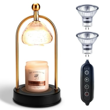 Candle Warmer with Timer, Dimmable  Candle Warmer Lamp Wax Melts Warmer for Candles with 2 Bulbs