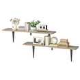 thumbnail image 5 of HOOBRO Set of 2 39.4-Inch Floating Wall Shelves with Metal Brackets, Greige and Black, 5 of 9