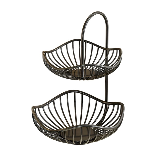 Cesta de frutas de dos niveles para verduras y decoración de cocina, organización eficiente 20 cmx30cm