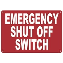 Emergency Shut Off Switch Sign (Aluminium, Reflective, RED 7x10)