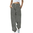 thumbnail image 1 of Kyusrd Sweatpants For Women Drawstring Elastic High Waisted Pockets Trousers Womens Fall Fashion 2024 Casual Solid Color Loose Comfortable Workout Running Y2K Joggers Pants, 1 of 3