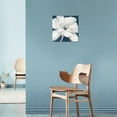 thumbnail image 3 of Bathroom Wall Art White Floral Pictures Abstract Flower painting on Canvas Prints Navy Blue Gray Vintage Bedroom Walls Decor 12x16inch, 3 of 7