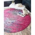 thumbnail image 1 of Unique Loom 3140092 4 x 4 ft. Warhol Vita Round Rug, Fuchsia, 1 of 1