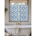 thumbnail image 4 of Blue Daisy Bathroom Window Curtain, Spring Floral Elegant Pastoral Botanical Light Filtering Coffee Kitchen Curtains, Bedroom Living Room Curtains 2 Panel 84"x54", 4 of 6