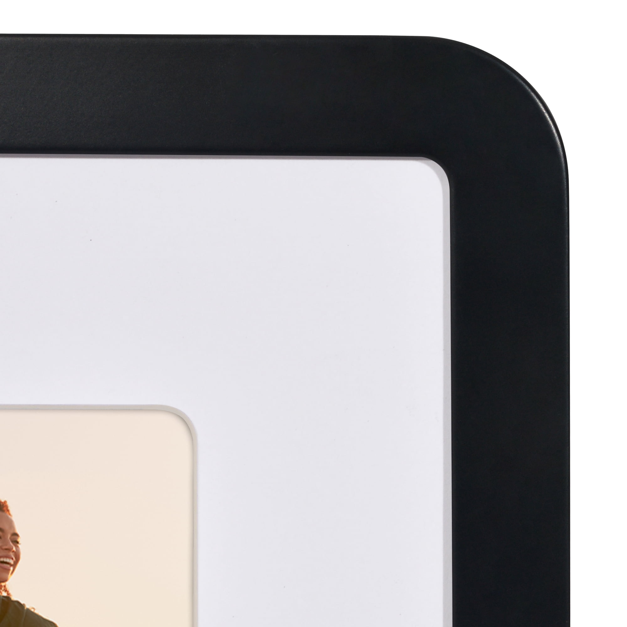 Americanflat Curved Corner Photo Frame With Mat & Shatter-Resistant Glass - 8x10 - Black